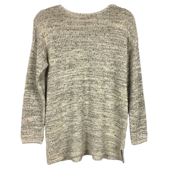 J. Jill Pure Marled Cowhide Speckle Textured Round Neck Pullover Sweater sz M - Picture 2 of 9